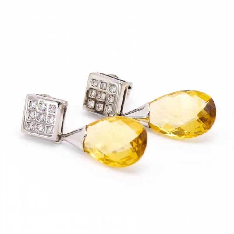 Boucles d'oreilles BRIOLE Citrine et Diamants sold by 58 Facettes