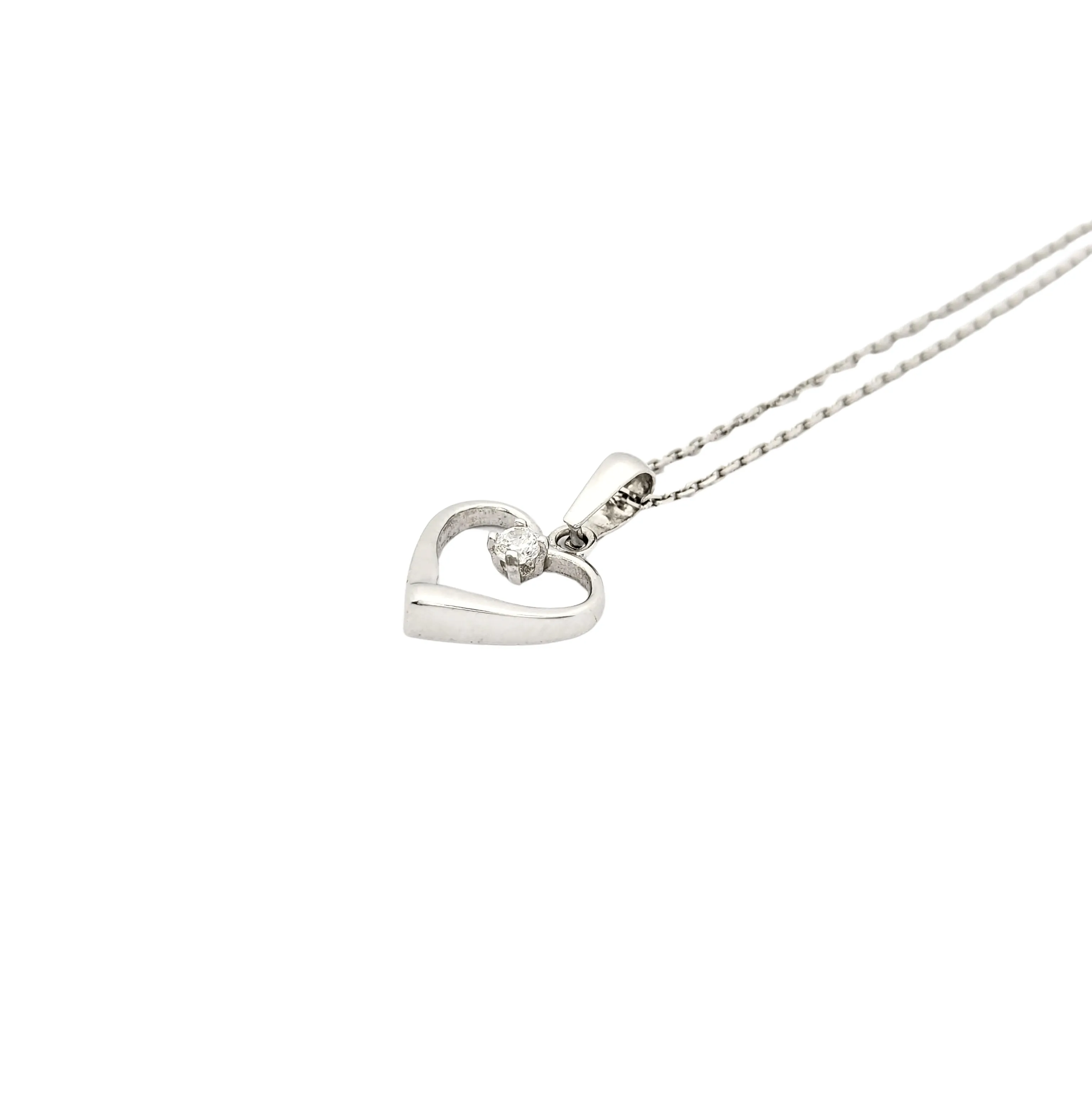 Collier cœur en or blanc et diamant sold by 58 Facettes