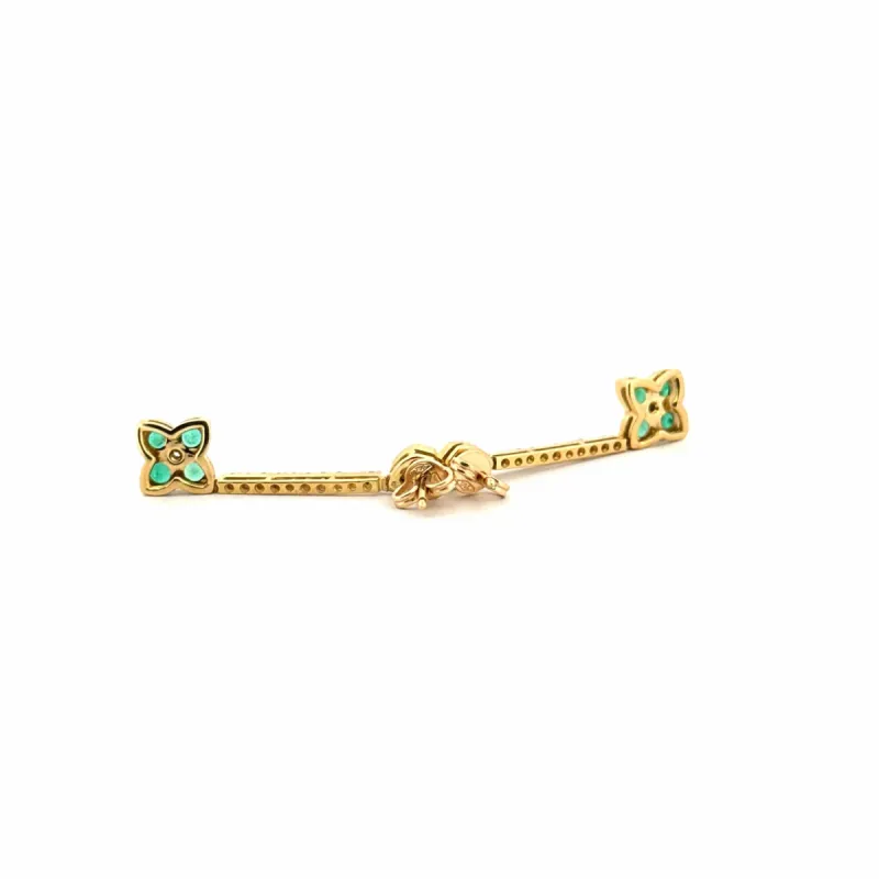Boucles d'oreilles Or Jaune 18 k Diamants & Émeraudes sold by 58 Facettes