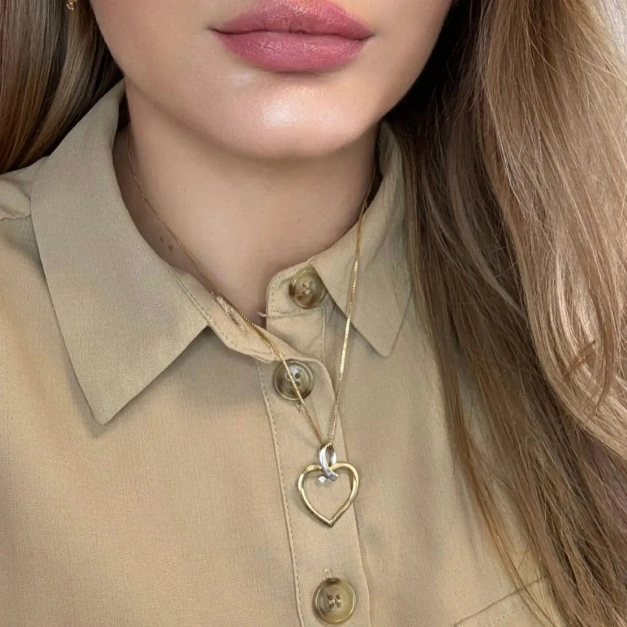 Pendentif Coeur Or blanc et jaune sold by 58 Facettes product image thumbnail 2