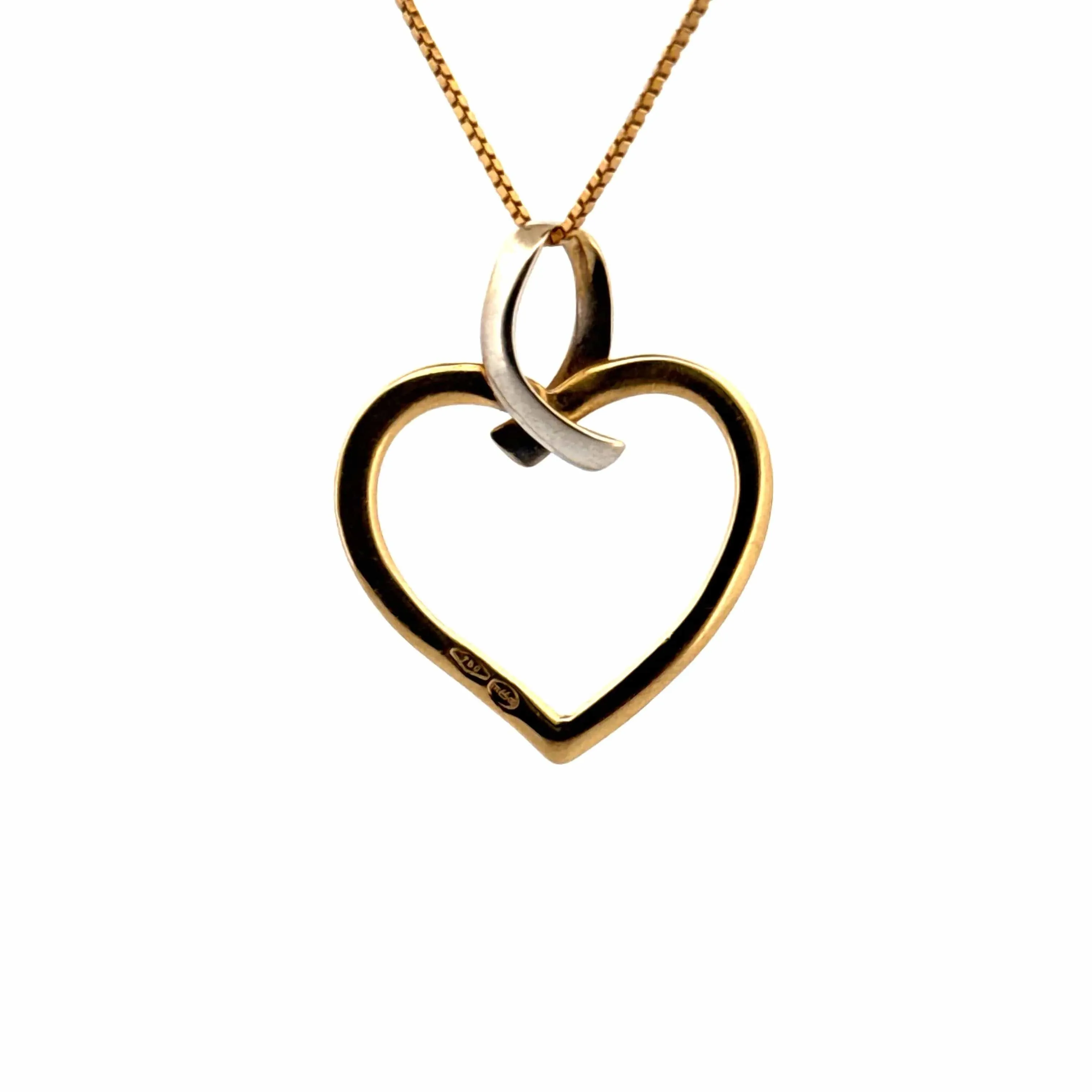 Pendentif Coeur Or blanc et jaune sold by 58 Facettes