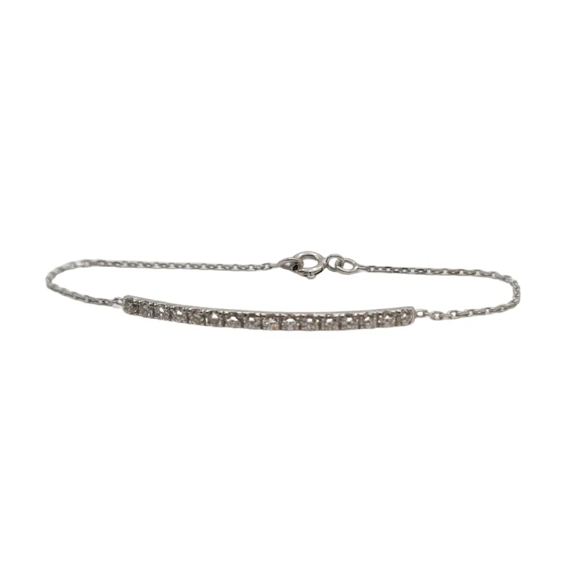 Bracelet or blanc serti d’une barrette de diamants sold by 58 Facettes