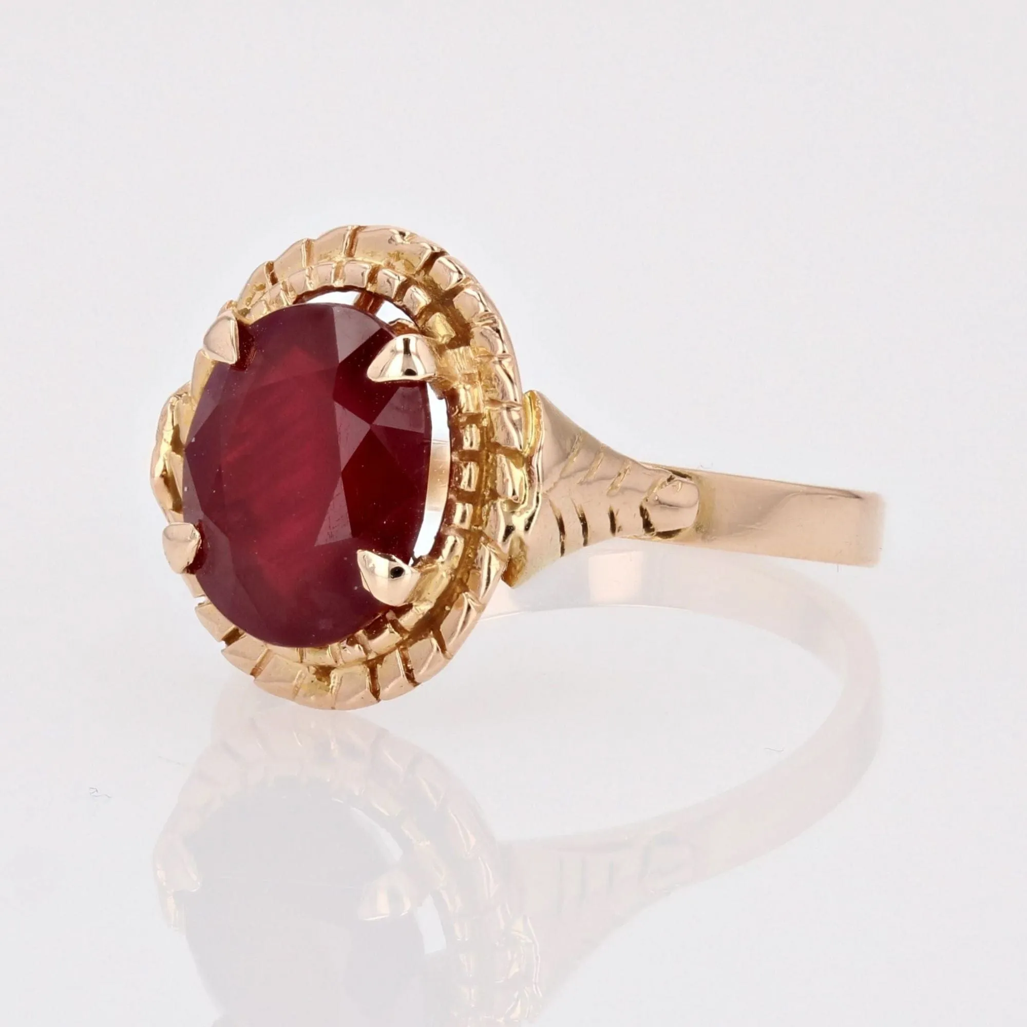 Bague vintage rubis or rose sold by 58 Facettes product image thumbnail 3