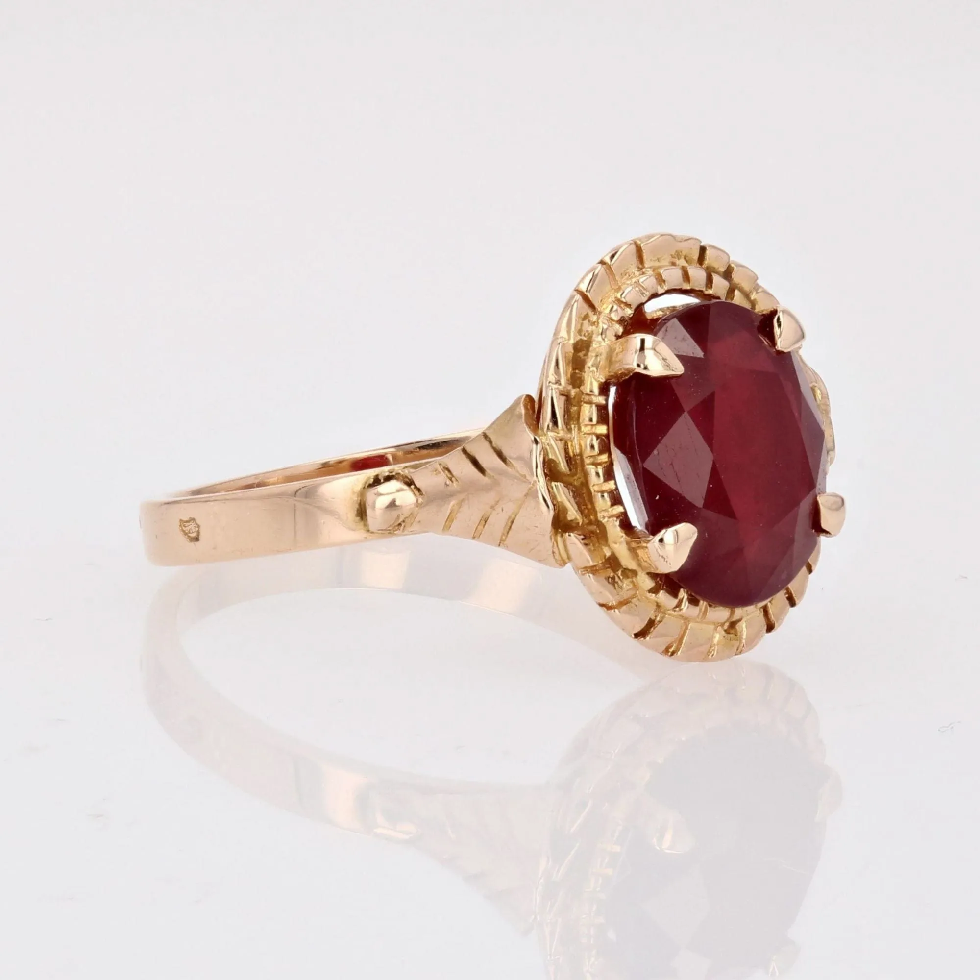 Bague vintage rubis or rose sold by 58 Facettes product image thumbnail 4