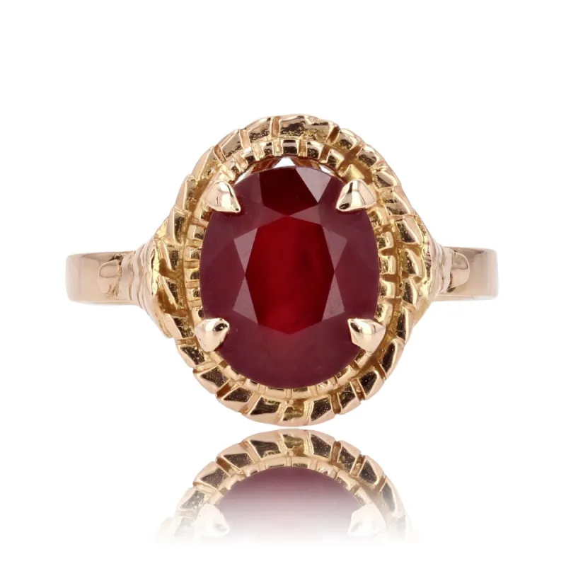 Bague vintage rubis or rose sold by 58 Facettes