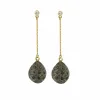 Boucles d’Oreilles Gouttes pavées Saphirs Diamants Or 18 Carats sold by 58 Facettes