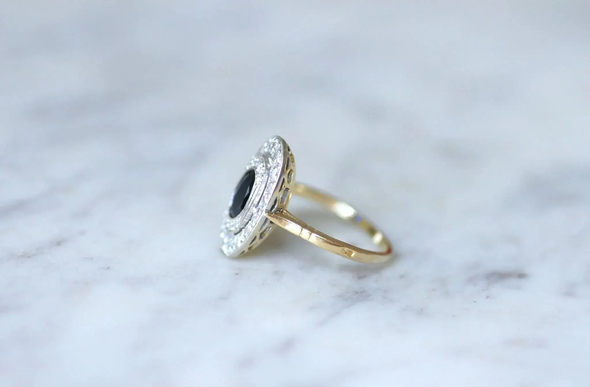 Bague marquise saphir diamants sold by 58 Facettes product image thumbnail 3