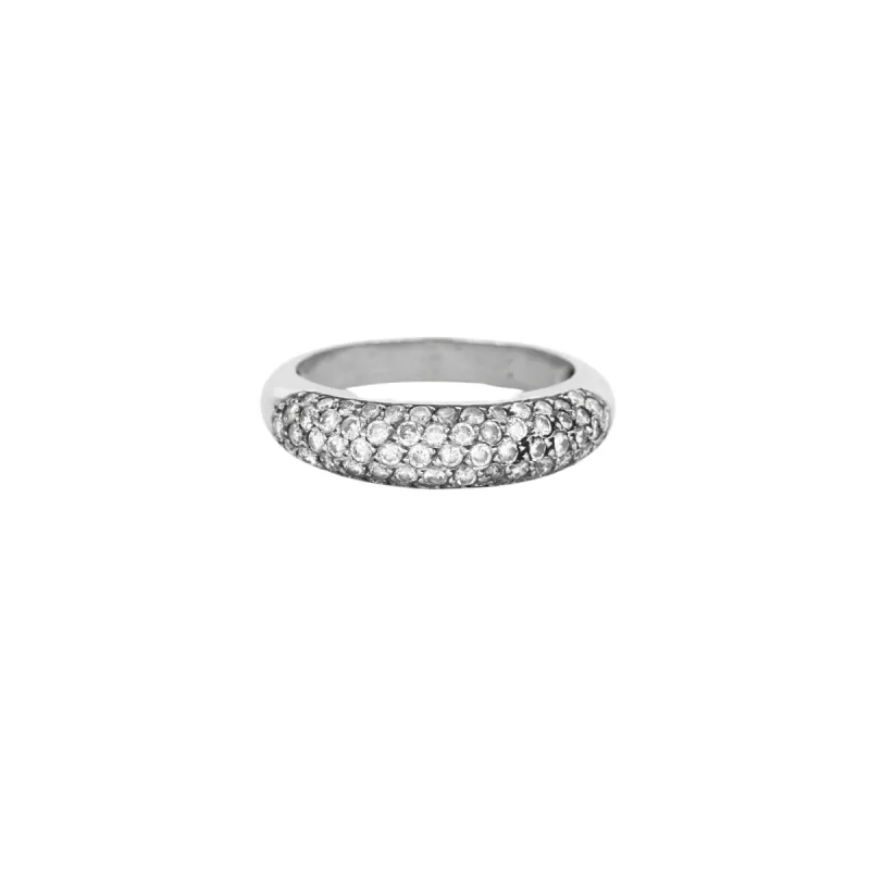 Bague Bande Pavée or blanc sold by 58 Facettes