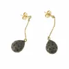 Boucles d’Oreilles Gouttes pavées Saphirs Diamants Or 18 Carats sold by 58 Facettes