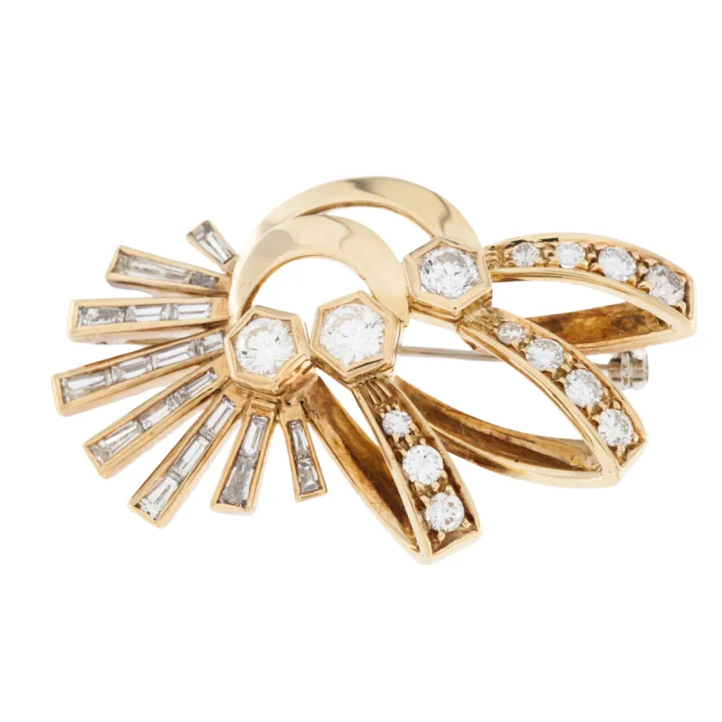 Broche ancienne en or jaune et diamants sold by 58 Facettes