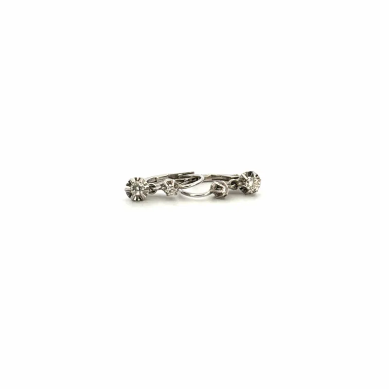 Dormeuses Or Blanc 18k & Diamants sold by 58 Facettes
