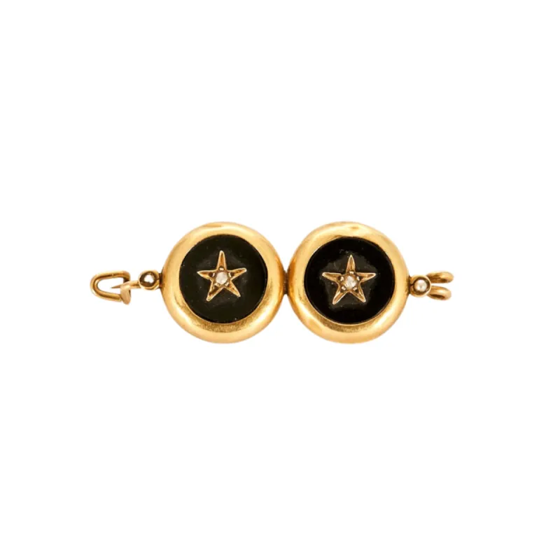 Broche Ancienne Or Onyx Perles sold by 58 Facettes