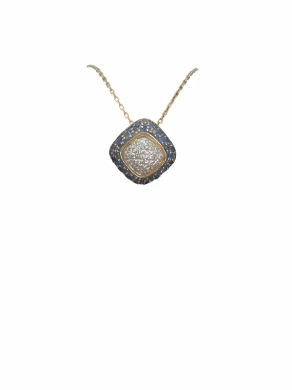 Collier pendentif or jaune diamants et saphirs sold by 58 Facettes