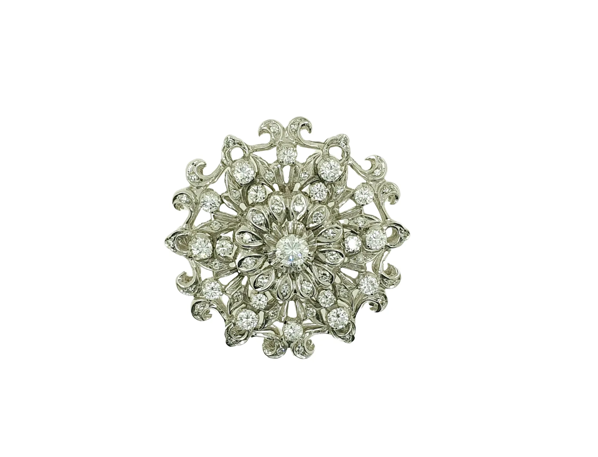 Broche or blanc diamants 1,80 ct sold by 58 Facettes
