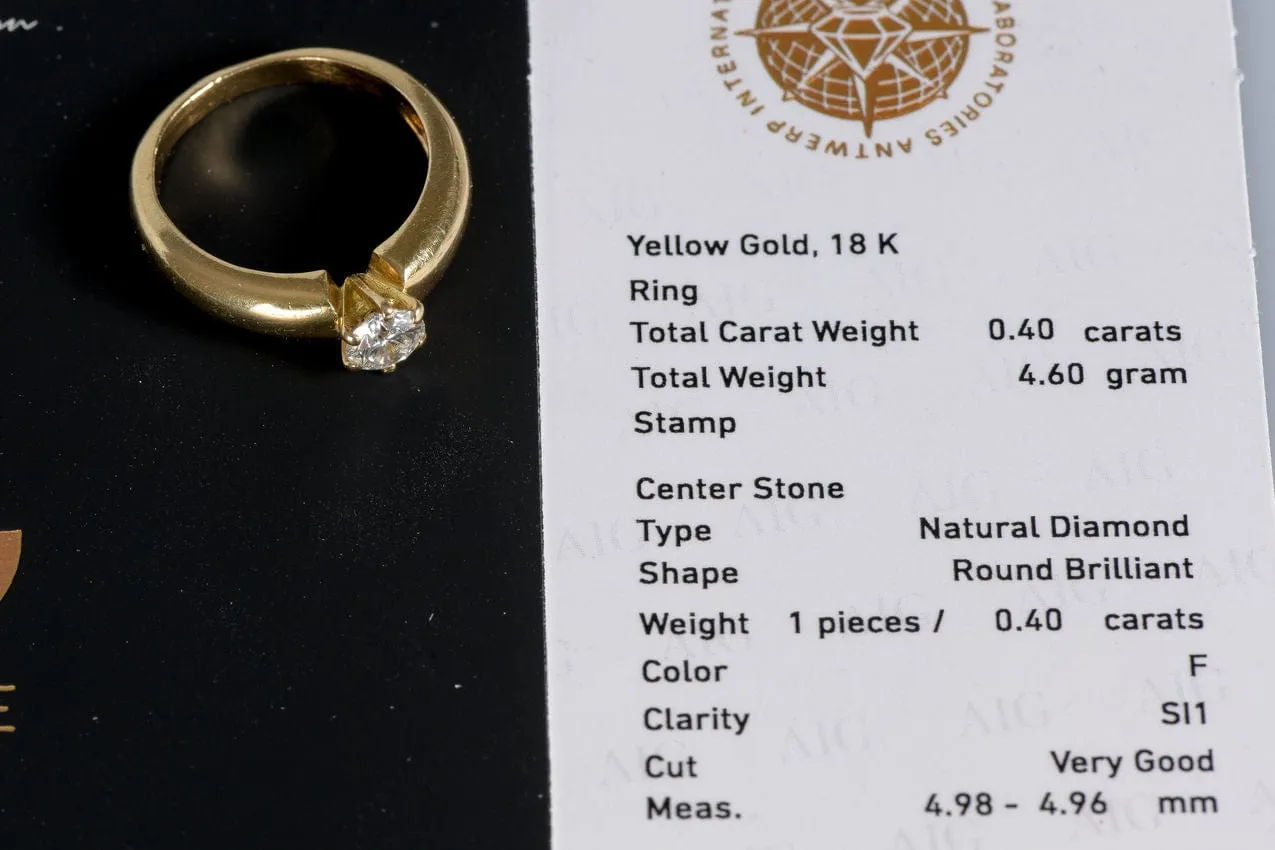 Bague solitaire Or jaune Diamant sold by 58 Facettes product image thumbnail 5