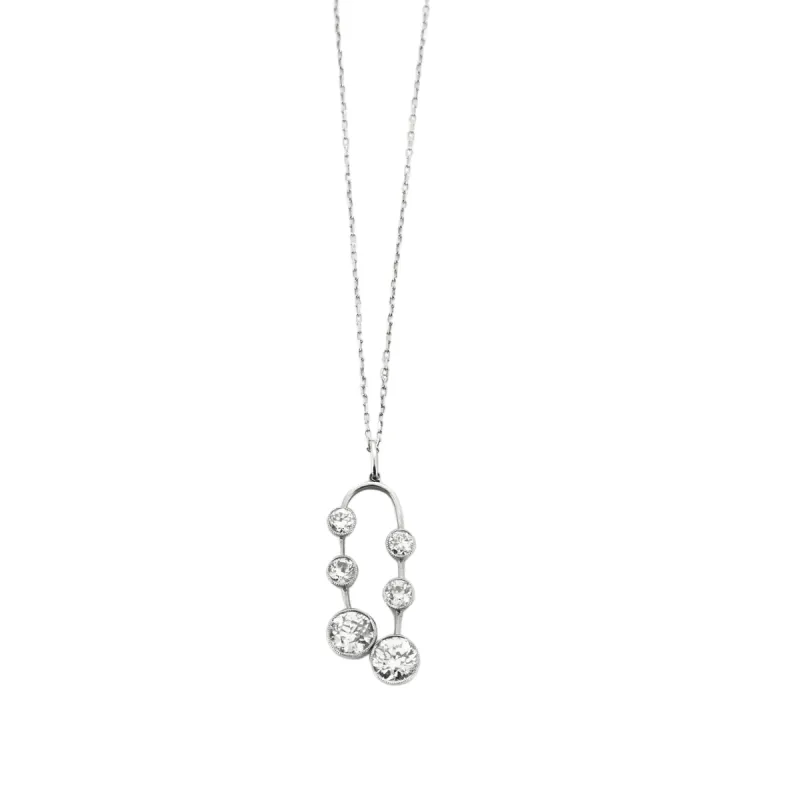 Chaîne + pendentif or blanc diamants sold by 58 Facettes