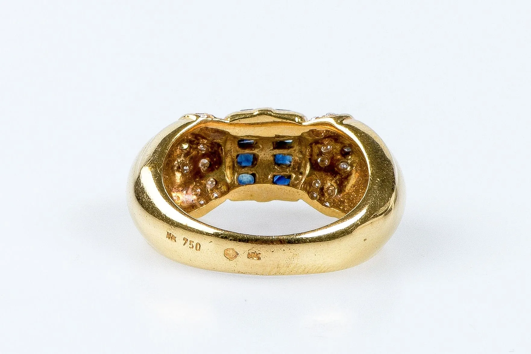 Bague saphir diamant en or massif sold by 58 Facettes product image thumbnail 3