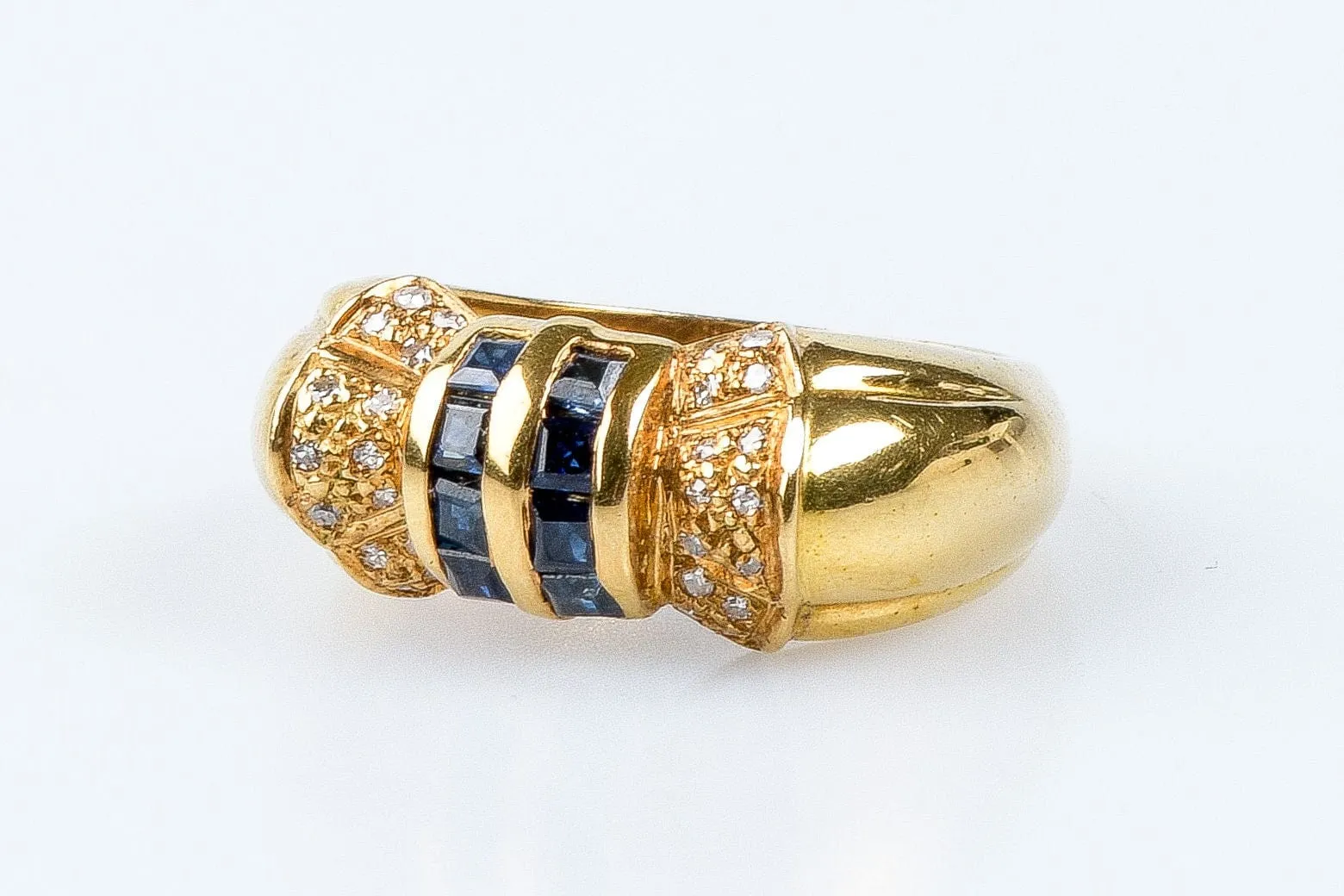 Bague saphir diamant en or massif sold by 58 Facettes product image thumbnail 4