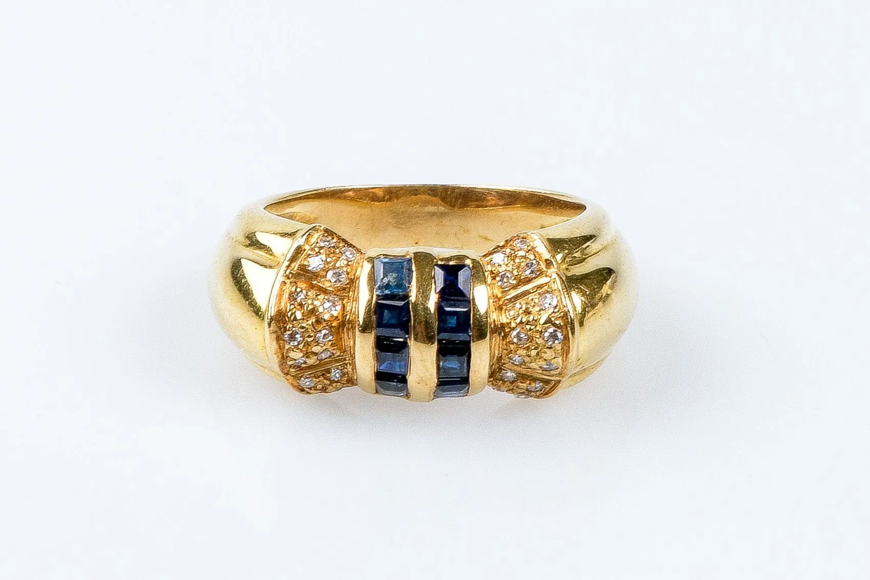 Bague saphir diamant en or massif sold by 58 Facettes