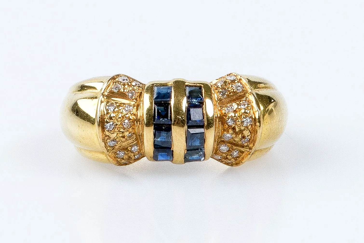 Bague saphir diamant en or massif sold by 58 Facettes product image thumbnail 2