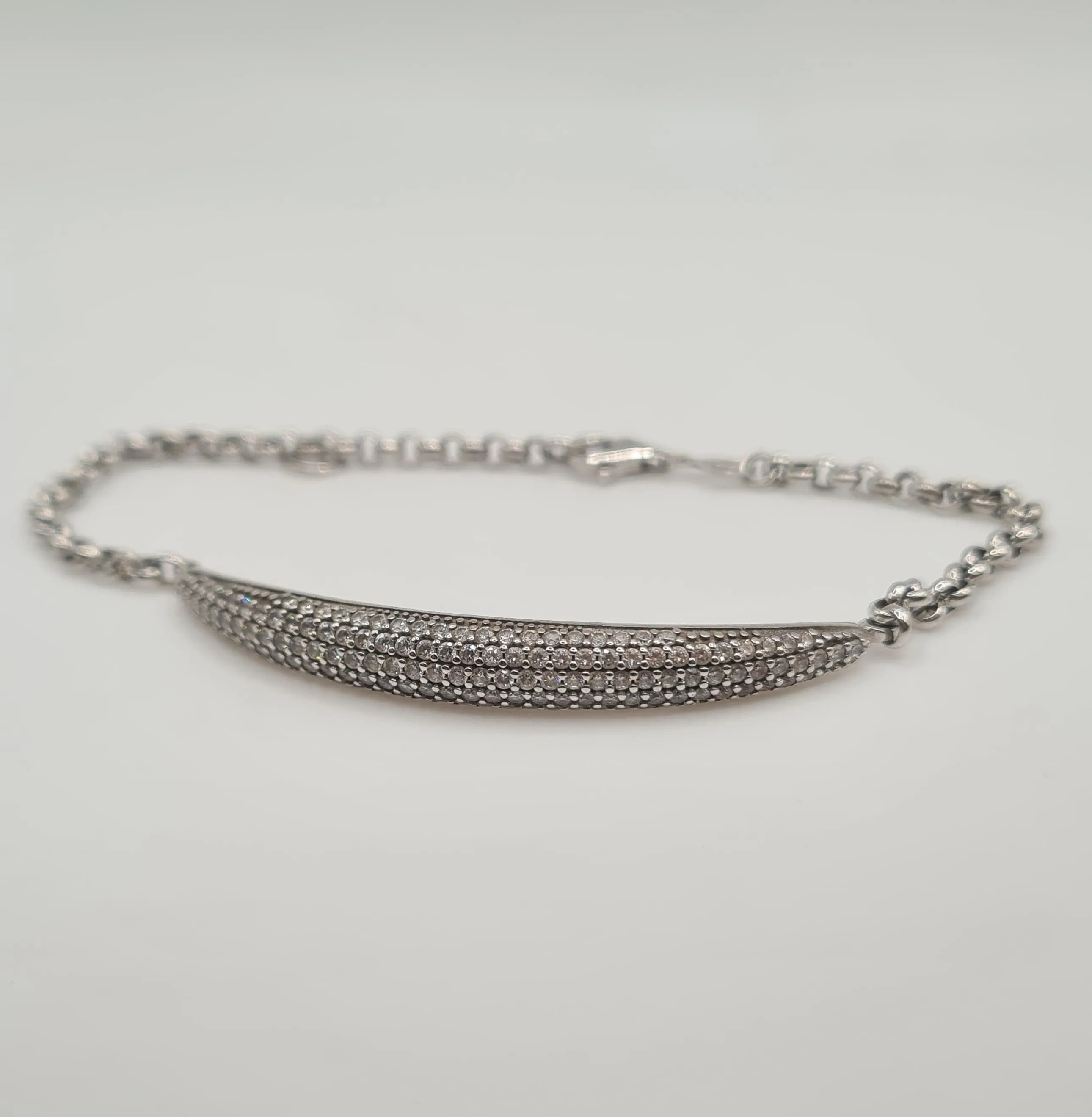 Bracelet or blanc serti zircons sold by 58 Facettes product image thumbnail 2