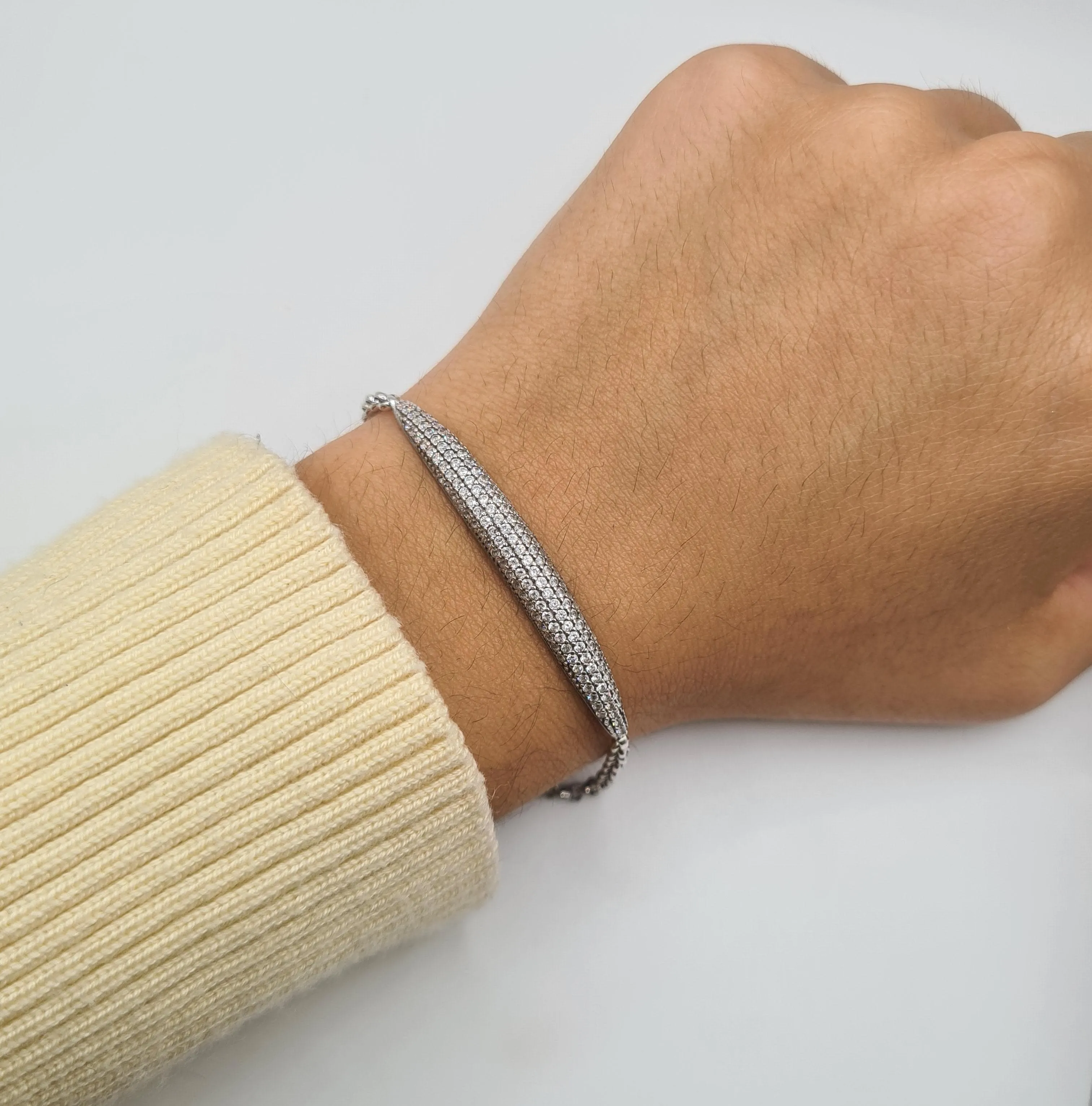 Bracelet or blanc serti zircons sold by 58 Facettes product image thumbnail 3