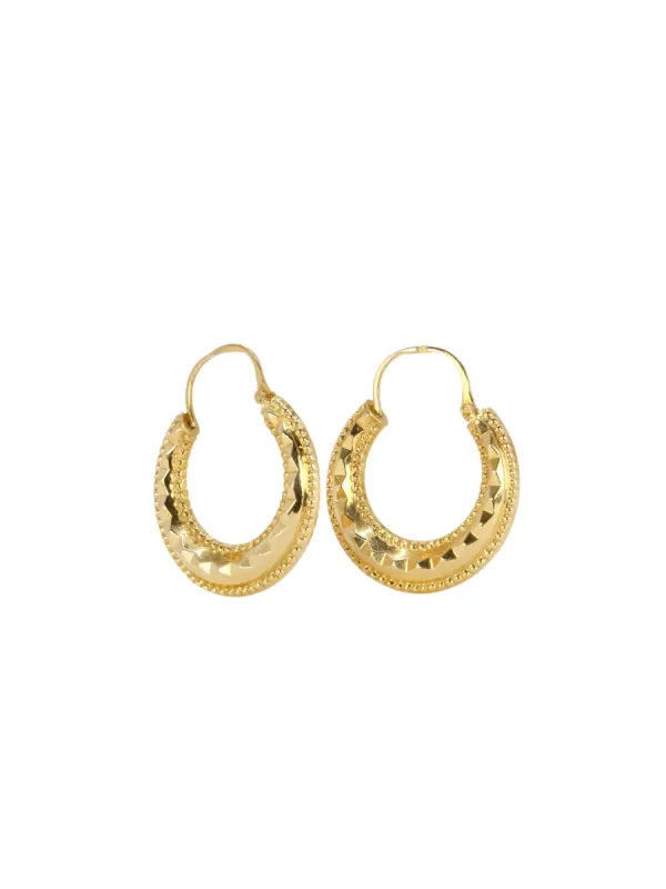 Créoles Or jaune godronné sold by 58 Facettes