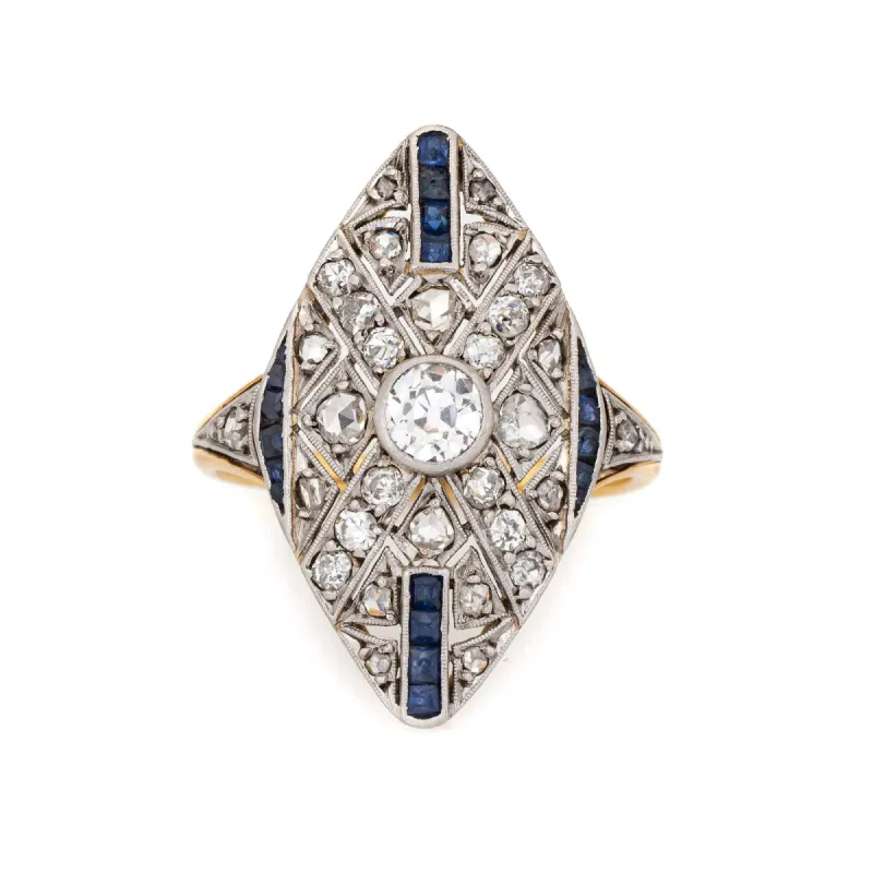 Bague Saphir Diamant Art Déco Vintage sold by 58 Facettes