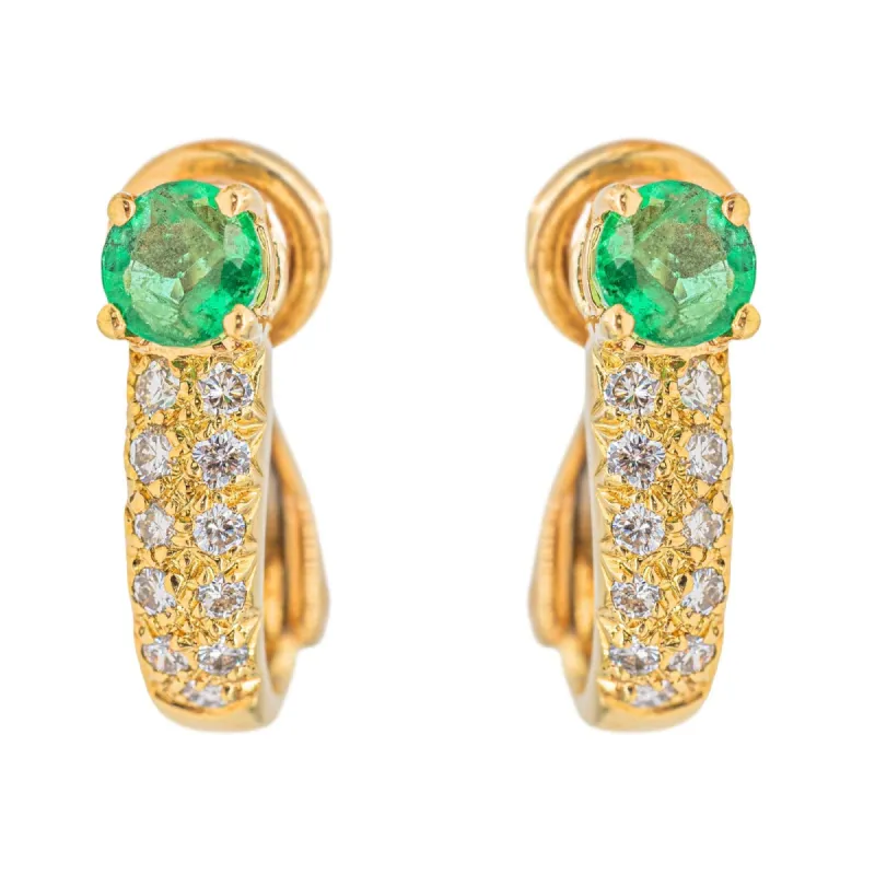 Boucles d'oreilles Or jaune Emeraude sold by 58 Facettes