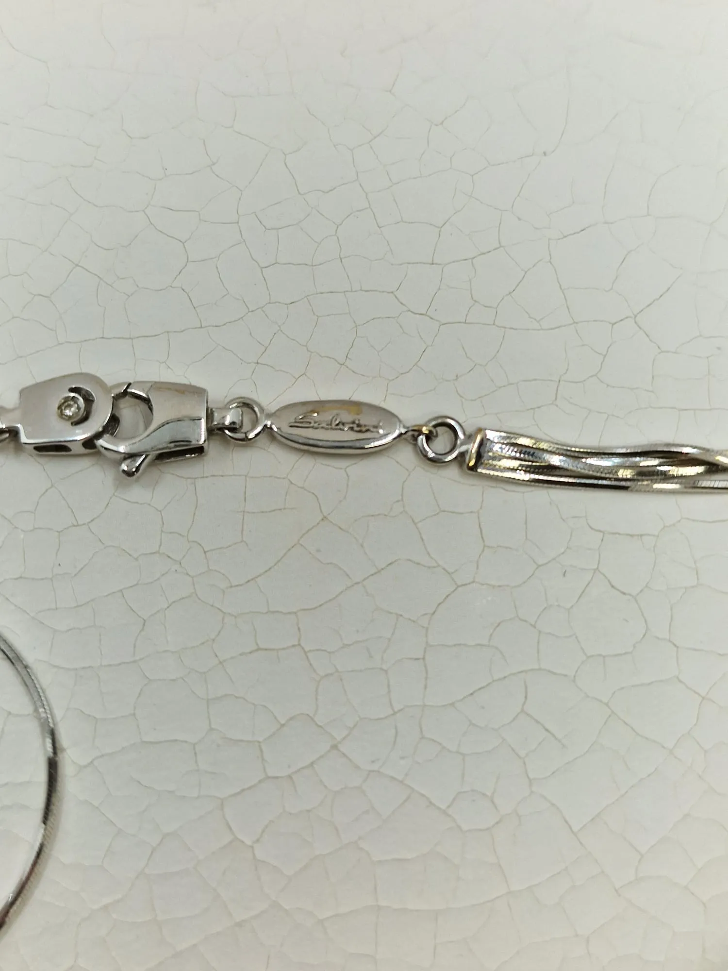 Pendentif Croix avec saphirs, diamants en or blanc sold by 58 Facettes product image thumbnail 5