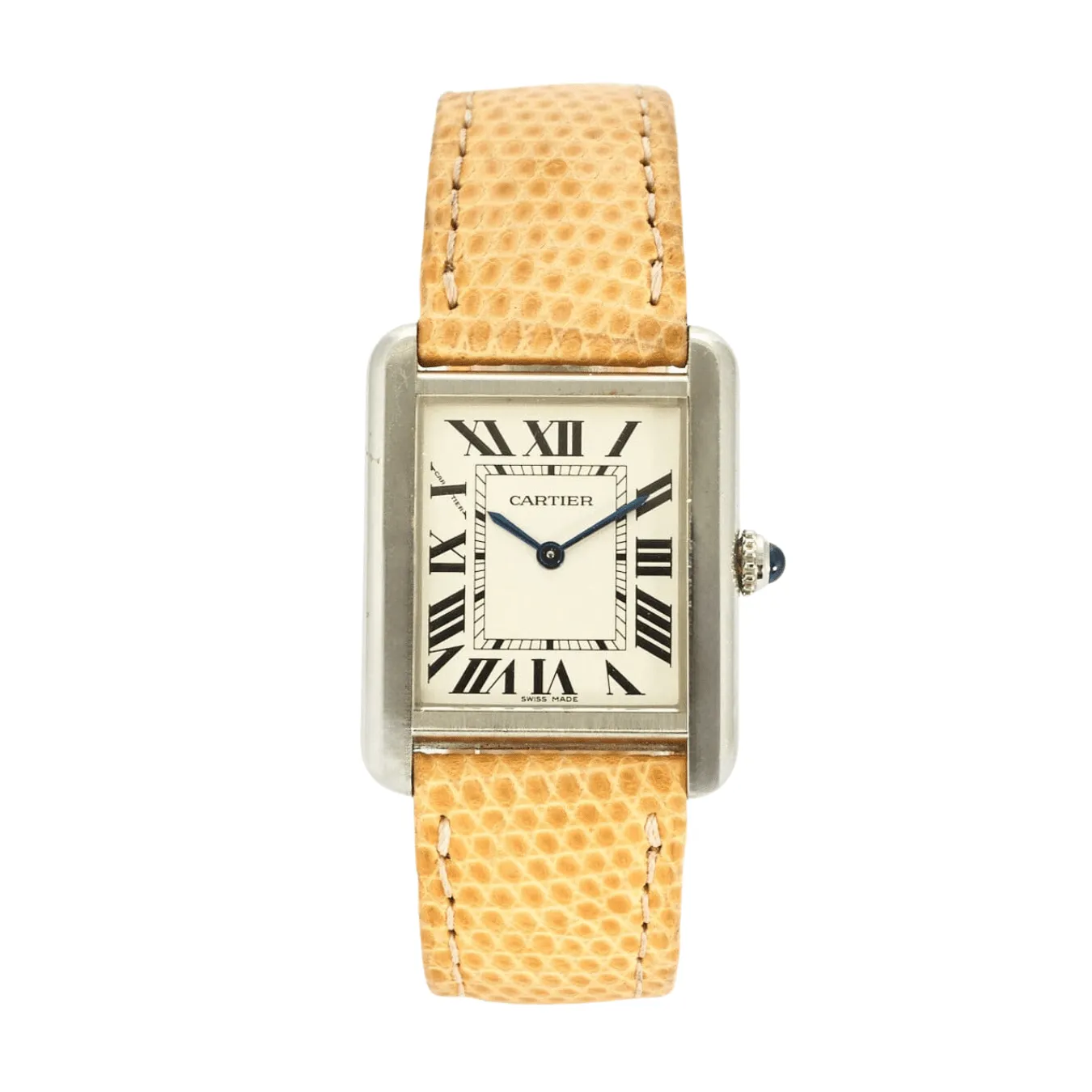 CARTIER - Montre Tank Solo acier et cuir sold by 58 Facettes