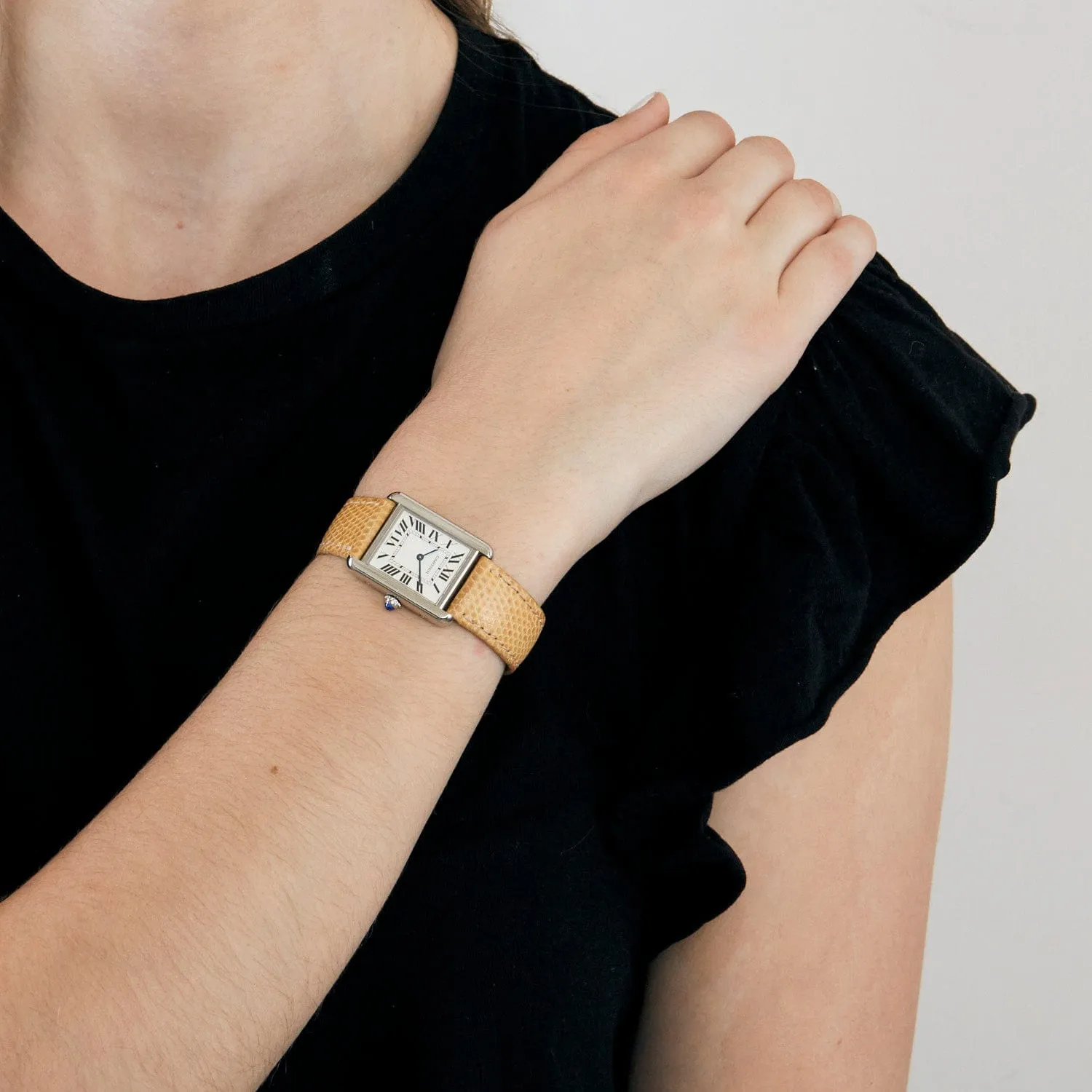 CARTIER - Montre Tank Solo acier et cuir sold by 58 Facettes product image thumbnail 2