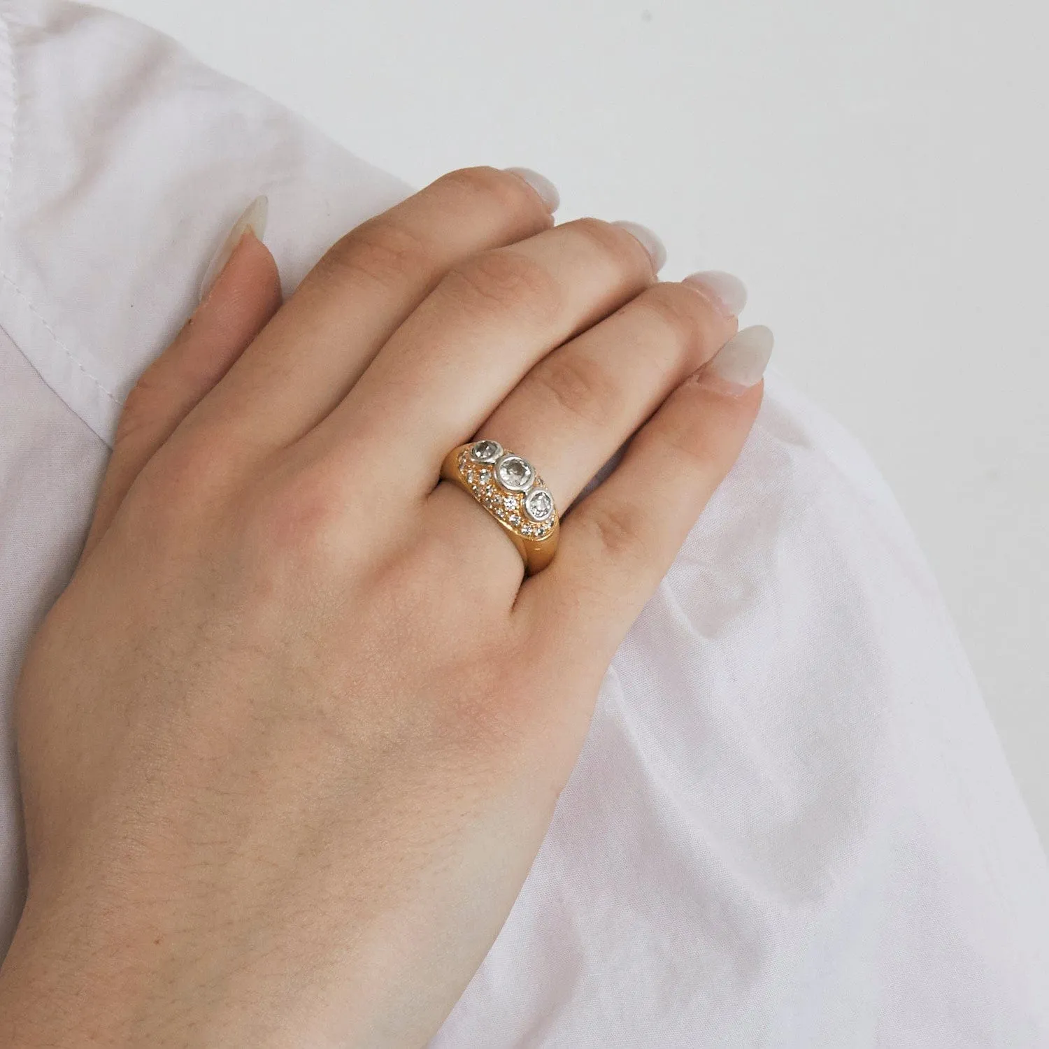 Bague platine, or et diamants sold by 58 Facettes product image thumbnail 3