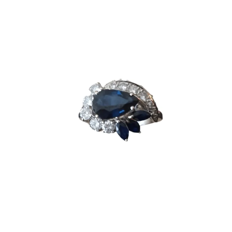 Bague Or Blanc Saphirs Diamants sold by 58 Facettes