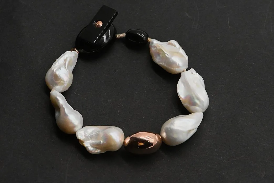 Bracelet Perles Baroques et Perles Or Rose sold by 58 Facettes product image thumbnail 3