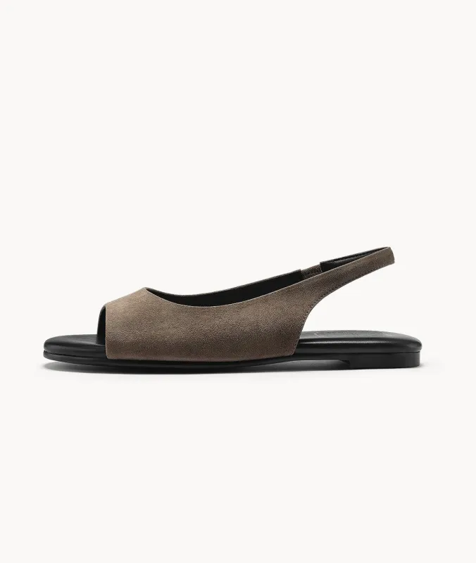 Hazelnut Pie Suede Sandal sold by 7OR9