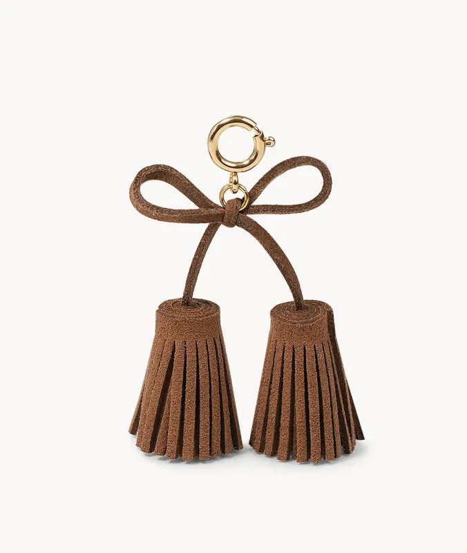 Spring-Lock Tassel Bow - Brown sold by 7OR9