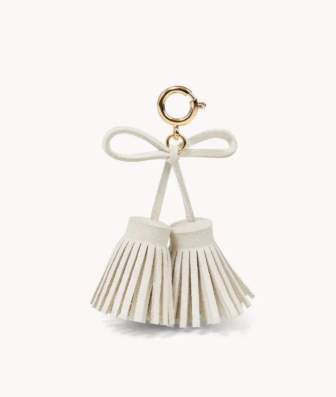 Spring-Lock Tassel Bow - Ivory sold by 7OR9