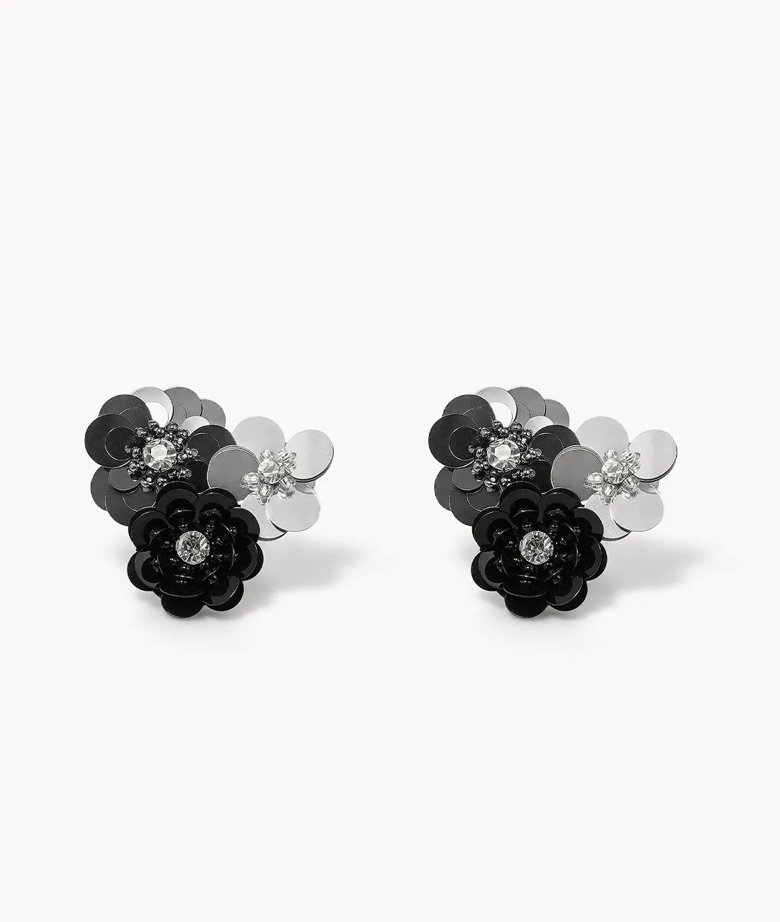 Sequin Flower Buckle - Black sold by 7OR9