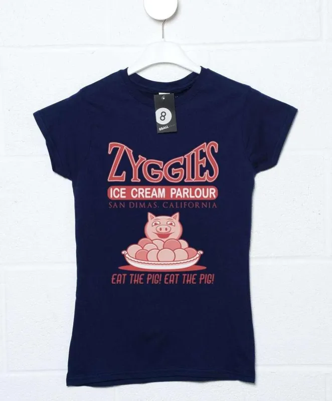 Eat the Pig at Zyggies Ice Cream Parlour Womens Style T-Shirt sold by 8Ball