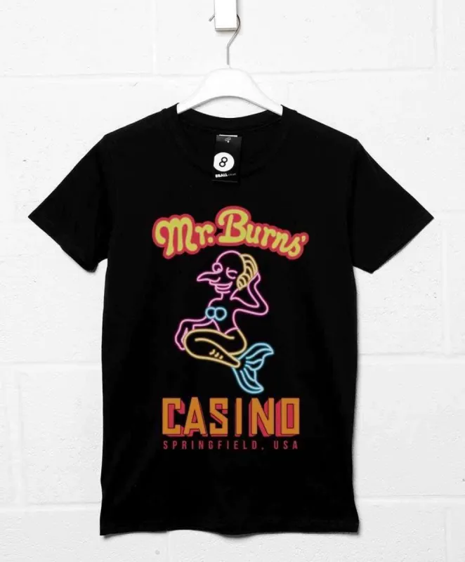 Mr Burns Casino T-Shirt sold by 8Ball