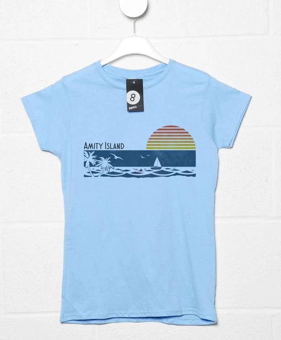 Amity Island Fitted Womens T-Shirt sold by 8Ball