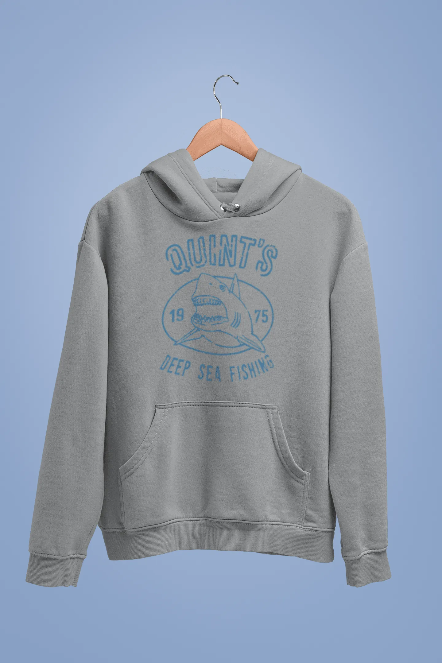 Quints Deep Sea Fishing Shark Printed Hoodie sold by 8Ball
