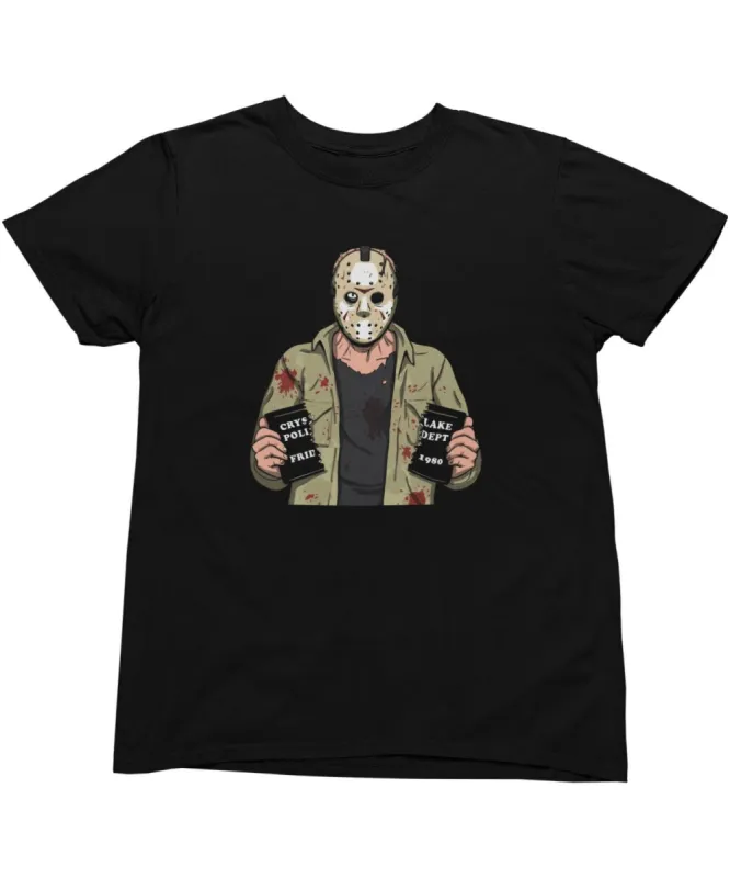 Jason Mugshot Horror Film Tribute T-Shirt sold by 8Ball