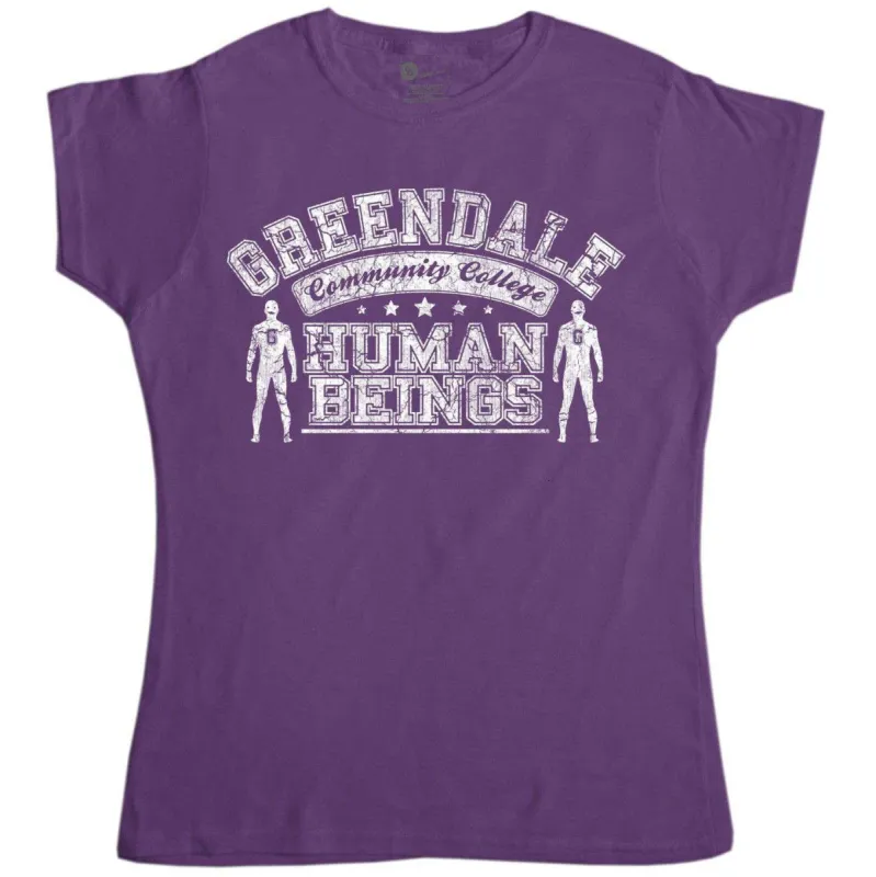 Greendale Human Beings Womens Fitted T-Shirt sold by 8Ball
