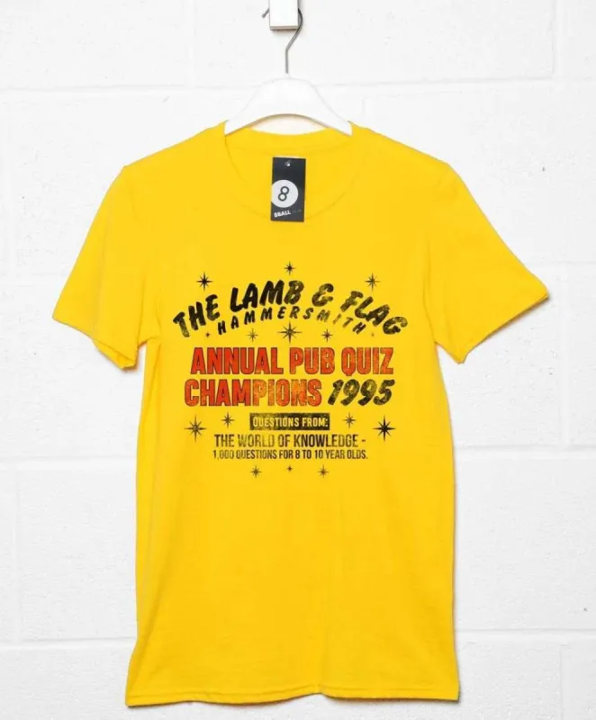 Lamb and Flag Pub Quiz Champions 1995 T-Shirt sold by 8Ball