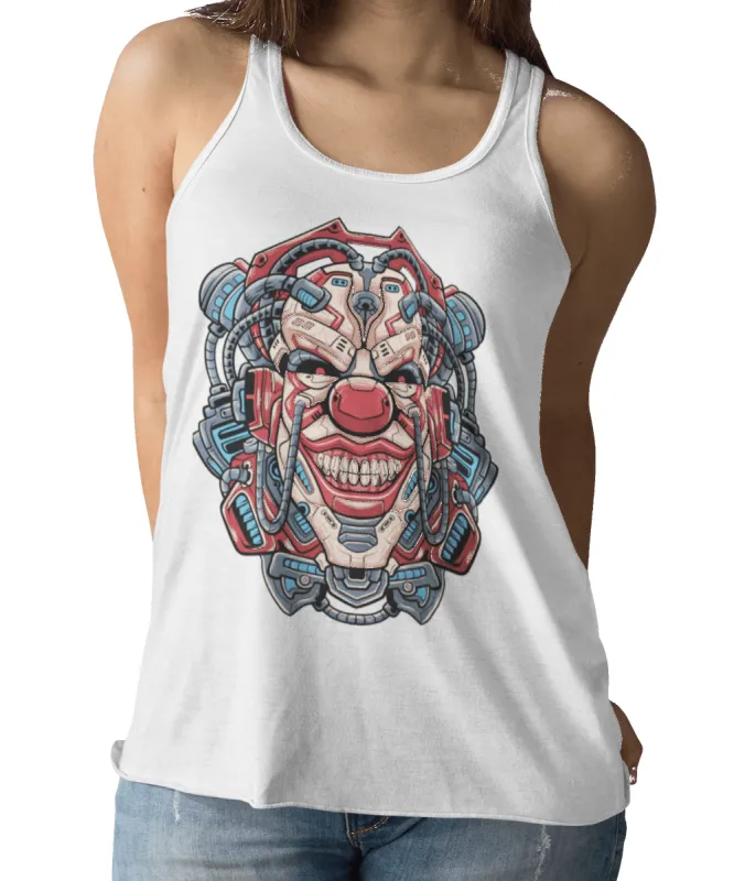 Clown Head Tattoo Design Adult Womens Vest Top sold by 8Ball