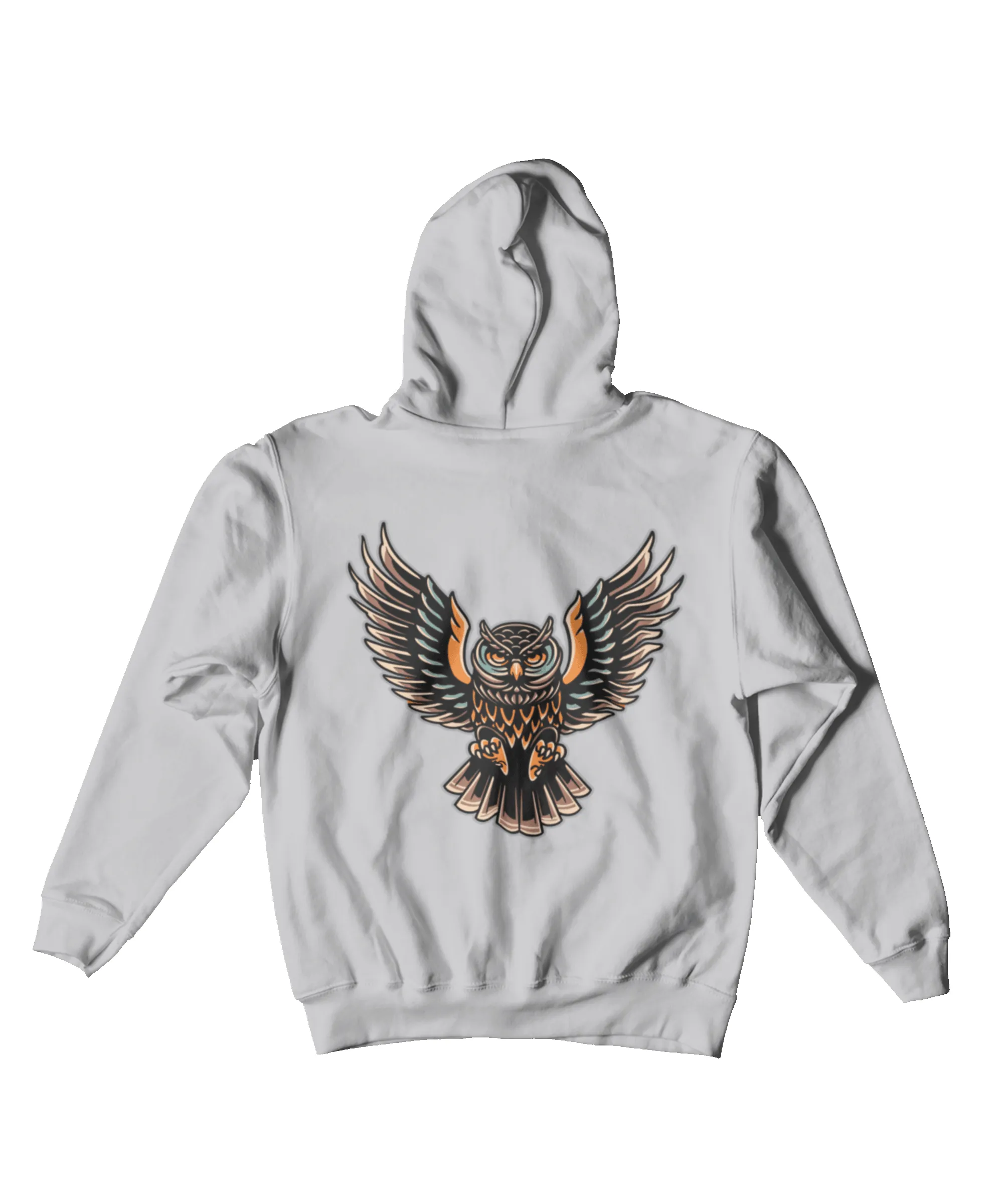 Owl Tattoo Design Adult Back Printed Hoodie sold by 8Ball product image thumbnail 4