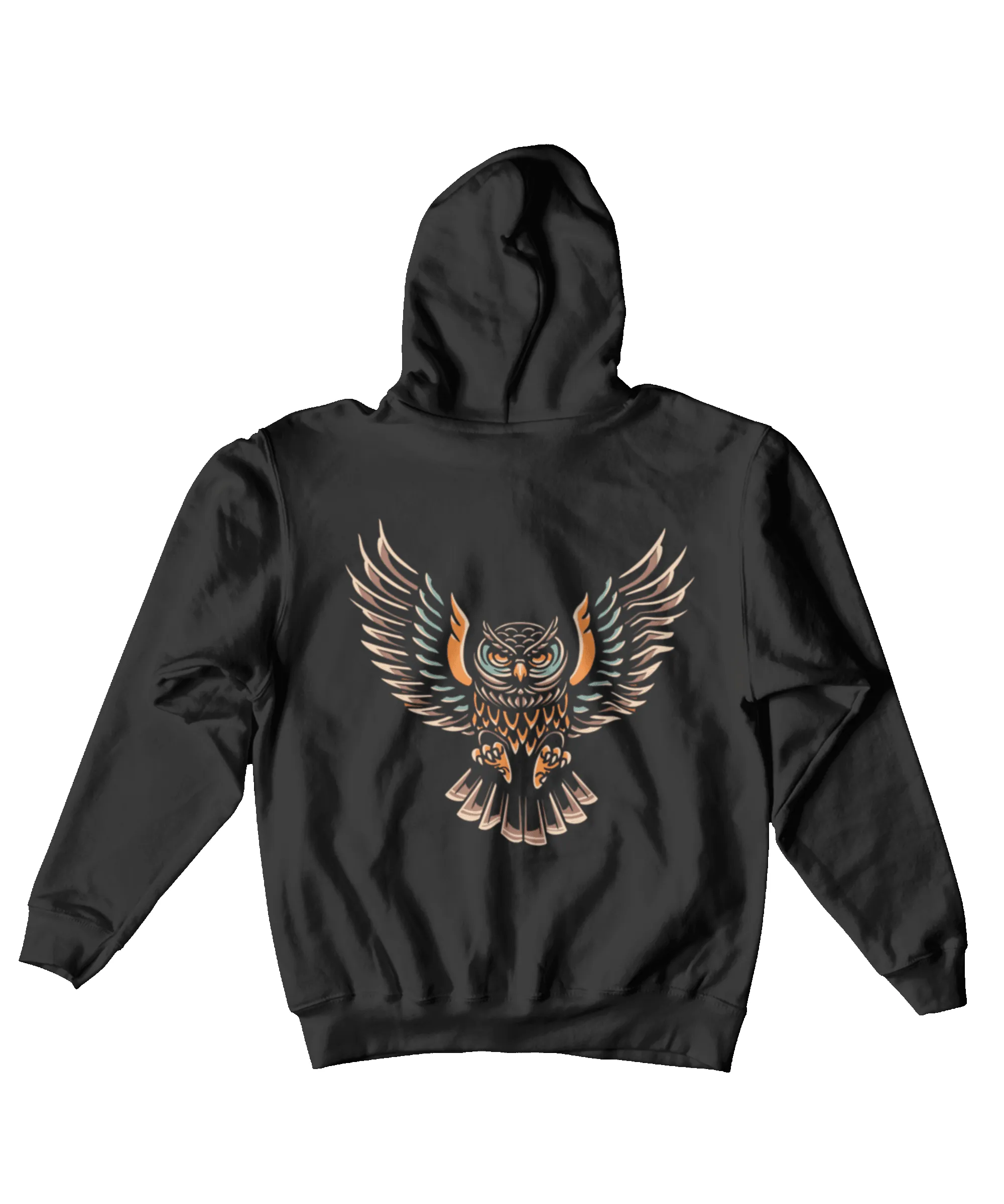 Owl Tattoo Design Adult Back Printed Hoodie sold by 8Ball product image thumbnail 5