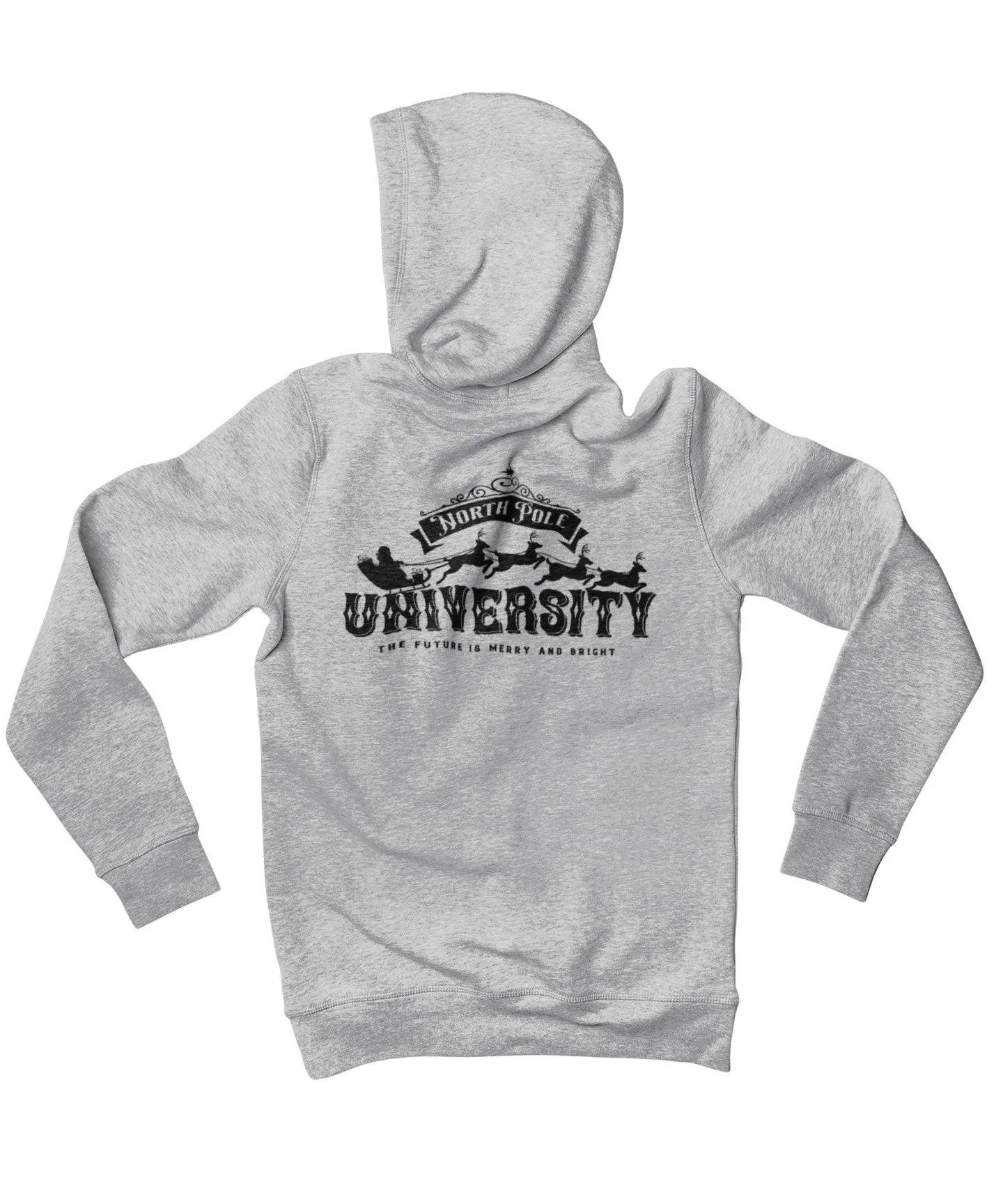 North Pole University Mono-Colour Back Printed Christmas Hoodie sold by 8Ball